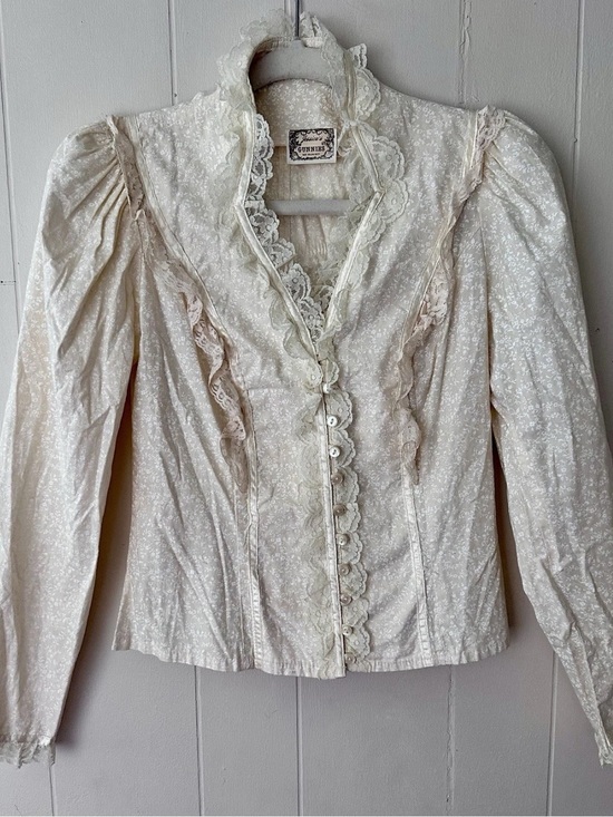 Gunne Sax Tops - ❌SOLD❌ gunne sax • vintage jessica mcclintok gunnies cream lace blouse prairie